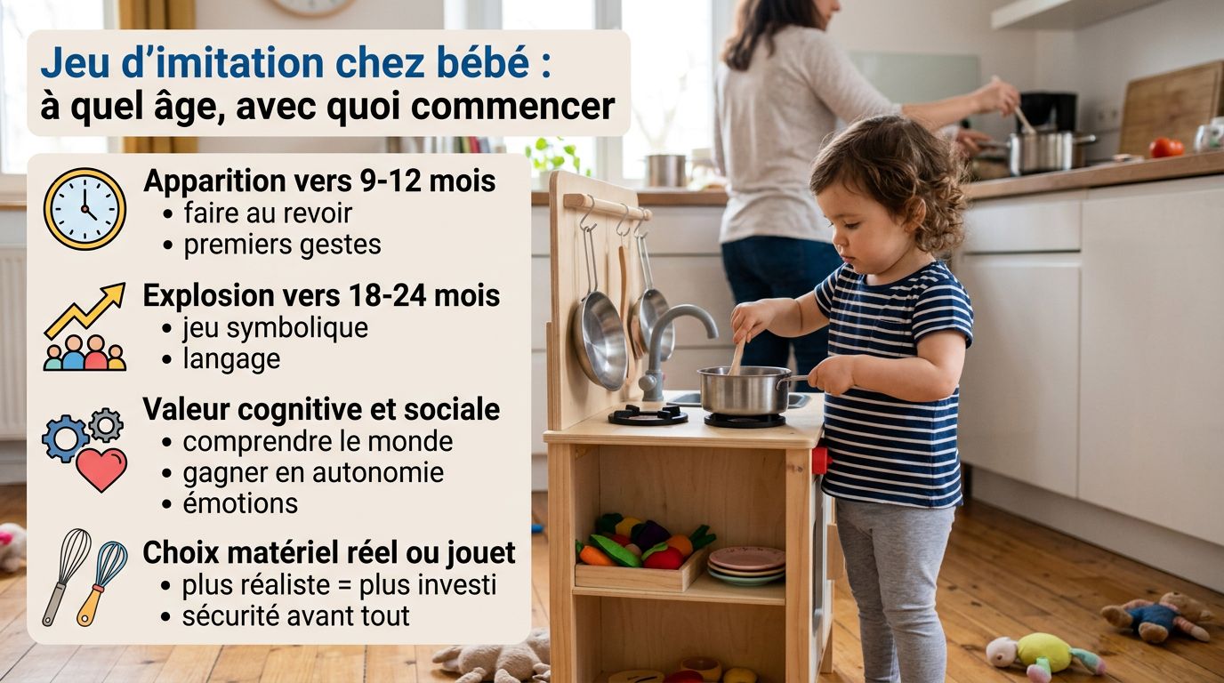 Jeu d'imitation chez bébé : à quel âge, avec quoi commencer