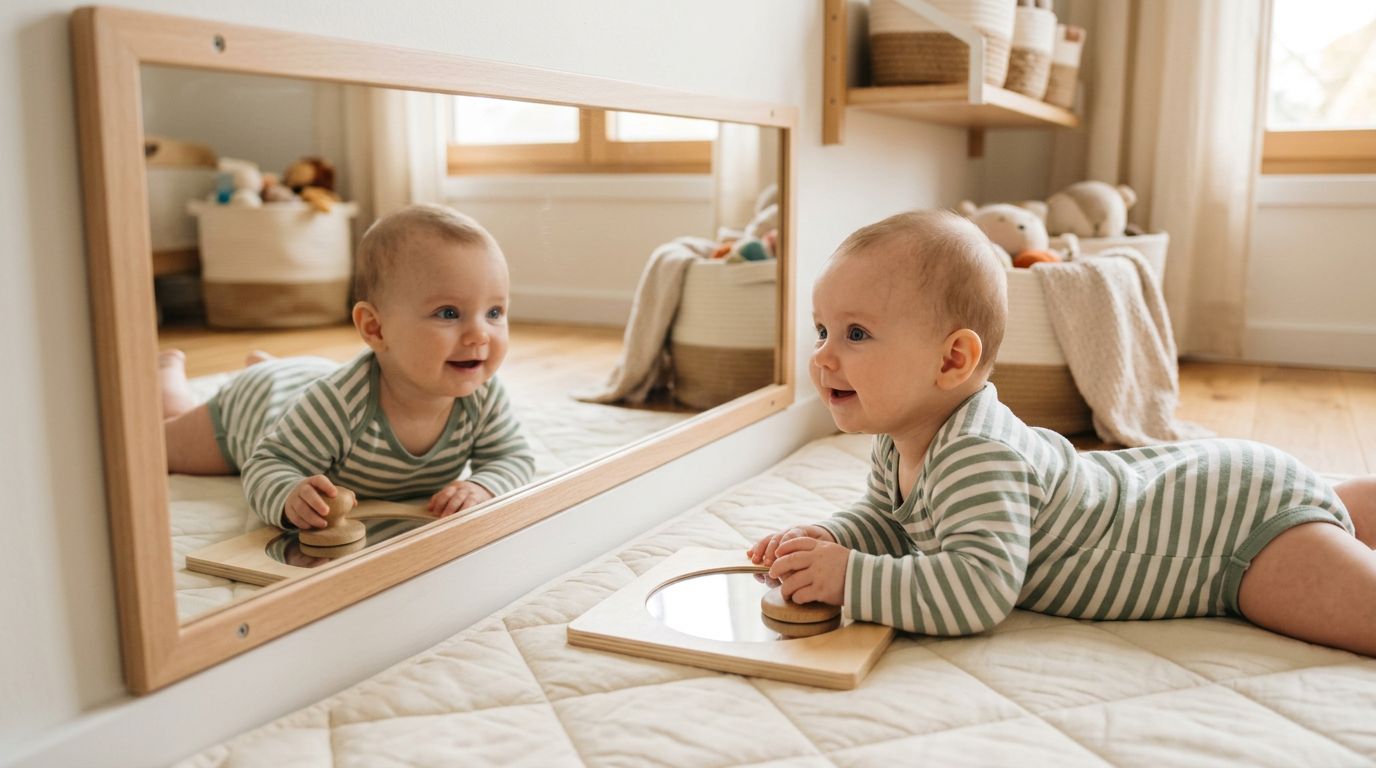 Le miroir au sol : pourquoi l'installer dès 3 mois pour bébé