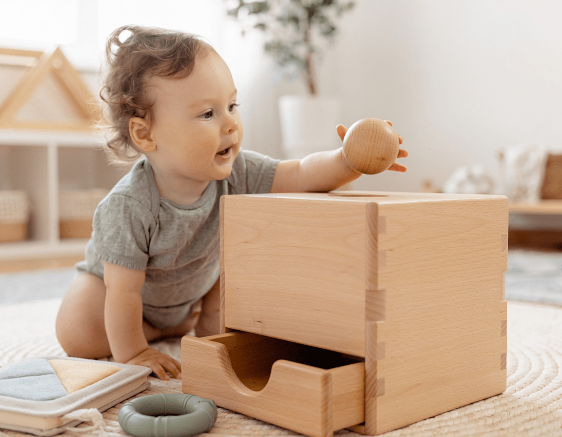 Boite a permanence de l'objet Montessori : tout comprendre entre 7 et 14 mois