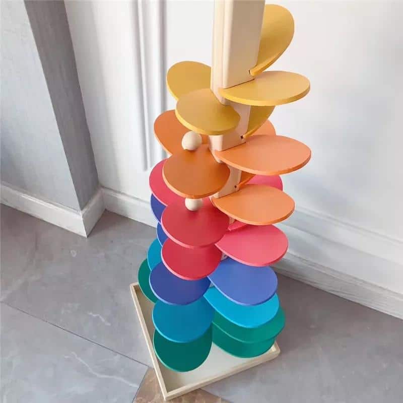 Arbre musical en bois - Cascade de boules colorées - Biquette Biquette