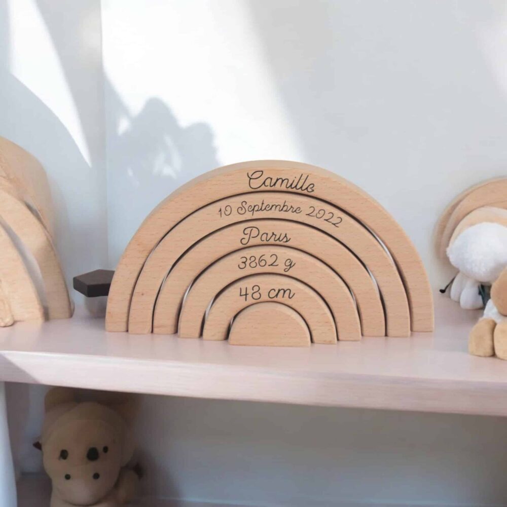 Arcs en bois naturel - Arc-en-ciel empilable - Biquette Biquette