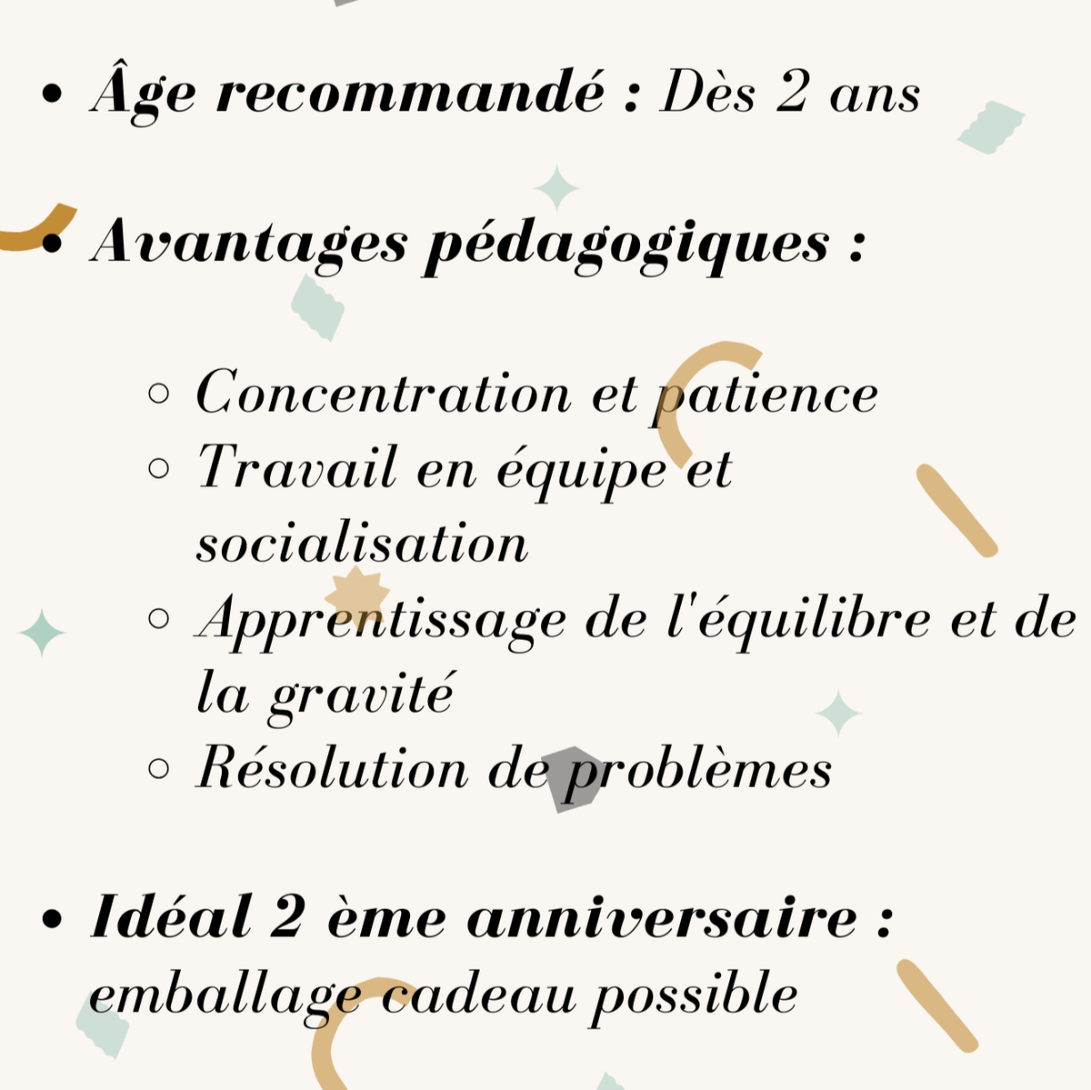 Blocs de construction en bois – Rochers d'équilibre colorés - Biquette Biquette
