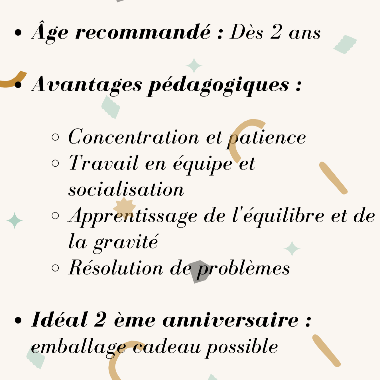 Blocs de construction en bois – Rochers d'équilibre colorés - Biquette Biquette