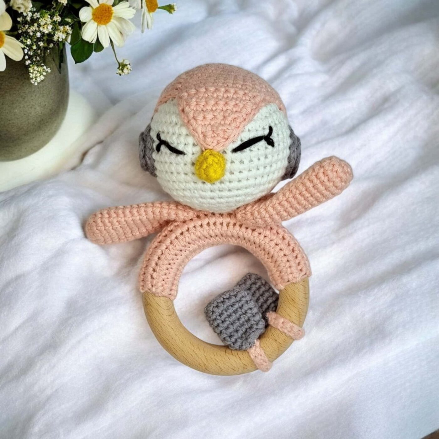 Hochet amigurumis - Le Premier Ami Doux de Votre Bébé - Collection animaux exotiques - Biquette Biquette