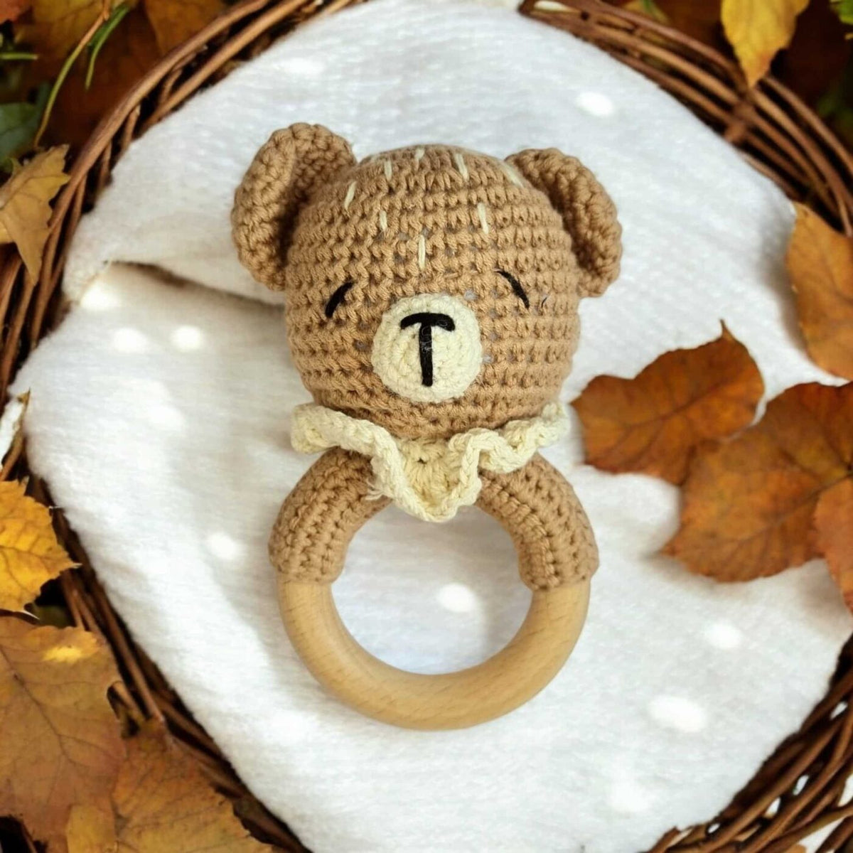 Hochets Hochet amigurumis - Le Premier Ami Doux de Votre Bébé - Collection animaux de la forêt - Biquette Biquette