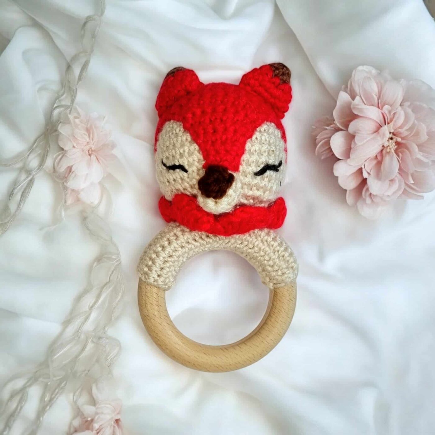 Hochets Hochet amigurumis - Le Premier Ami Doux de Votre Bébé - Collection animaux de la forêt - Biquette Biquette