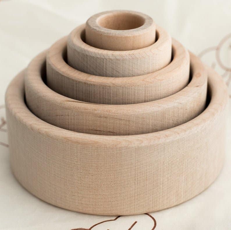 Jouet empilable pour bébé - Gobelets en bois pour tout petit - Biquette Biquette