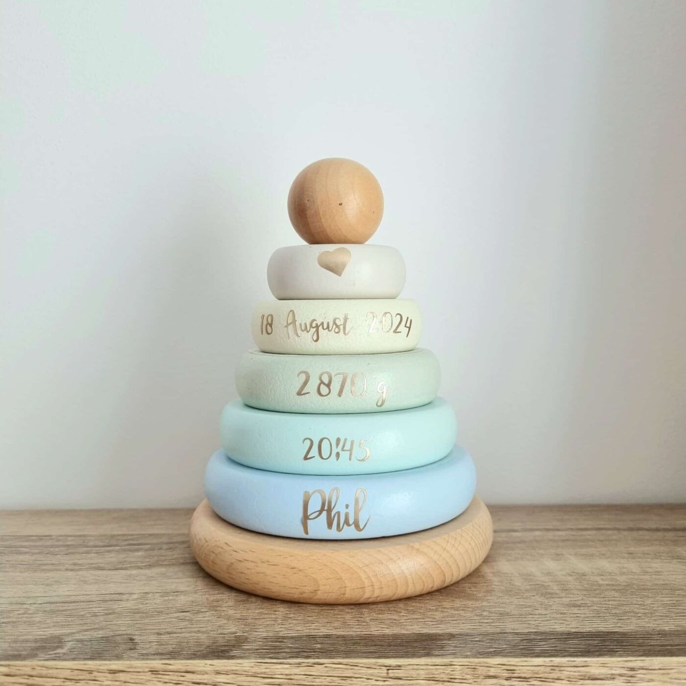 Jouet en Bois Personnalisé - Tour à empiler - Biquette Biquette