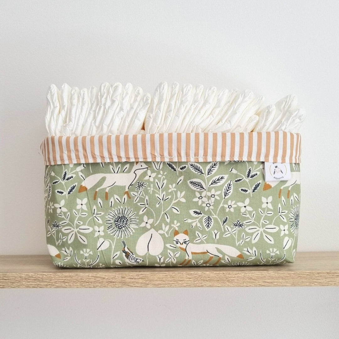 Paniers de rangement réversibles bébé en tissu avec option imperméable – Biquette-Biquette
