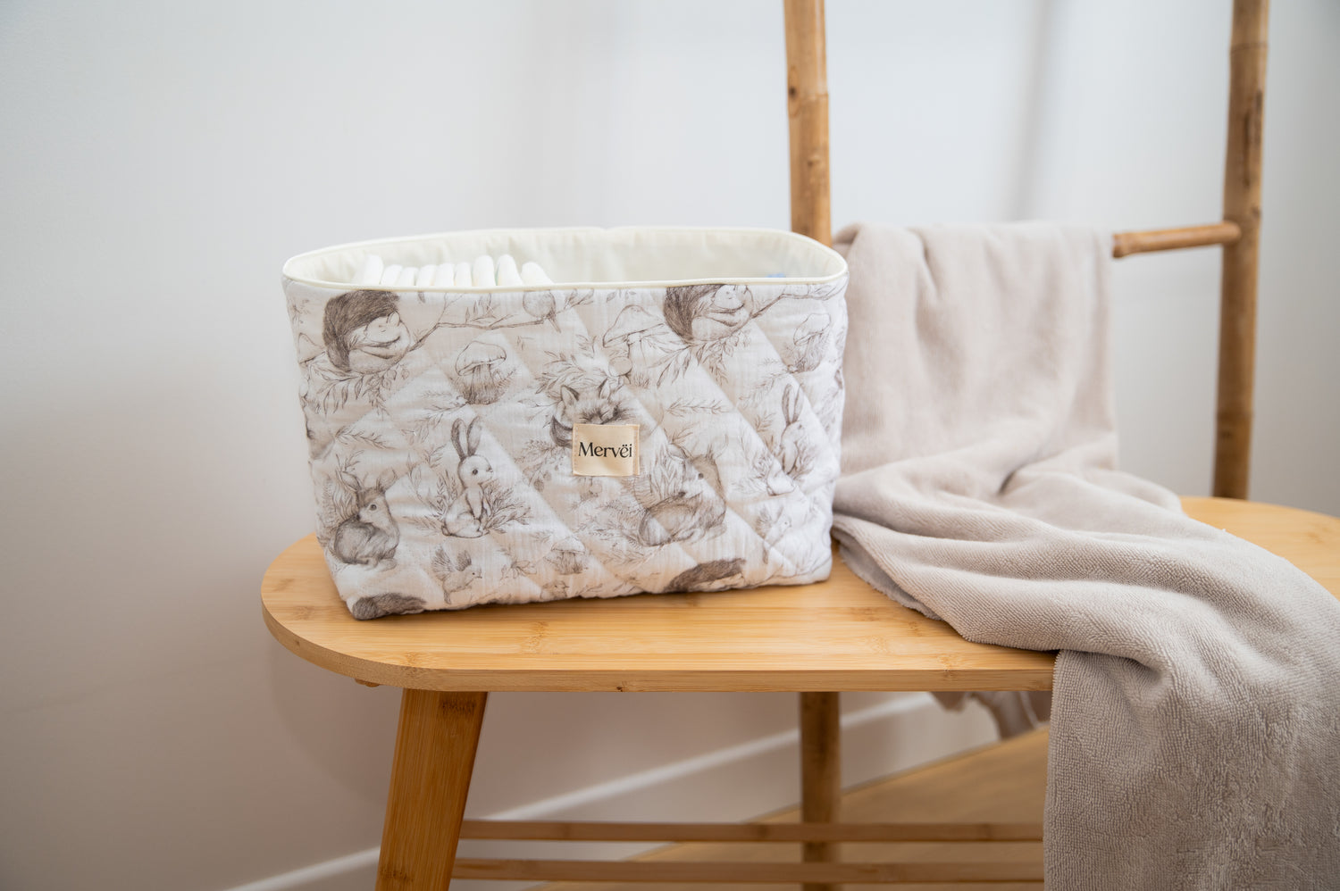 Paniers de rangement bébé motif lapins – Petit + Grand
