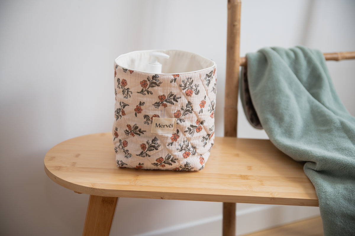 Panier pour rangement bébé - Botanique