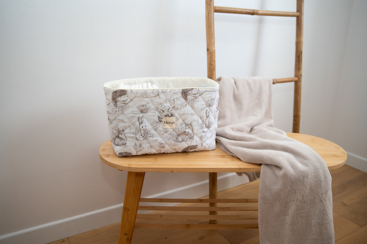 Paniers de rangement bébé motif lapins – Petit + Grand