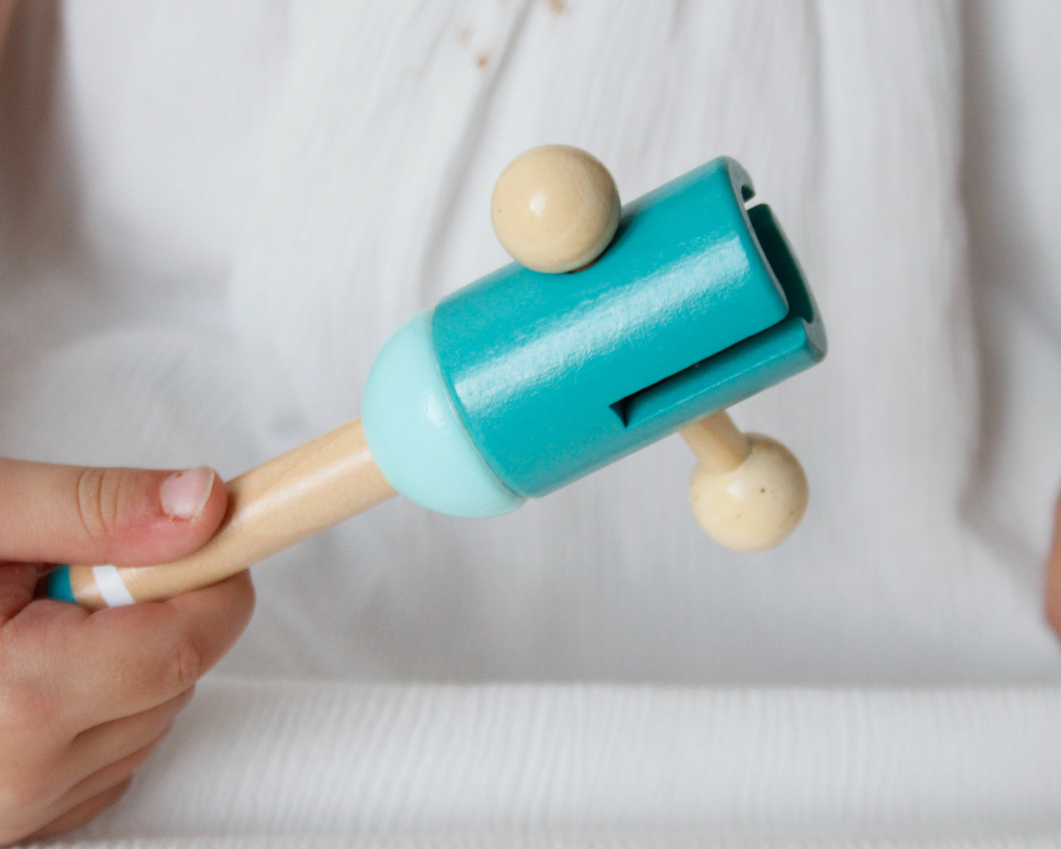 Hochet en bois bicolore – Jouet de préhension pour Bébé - Mervei