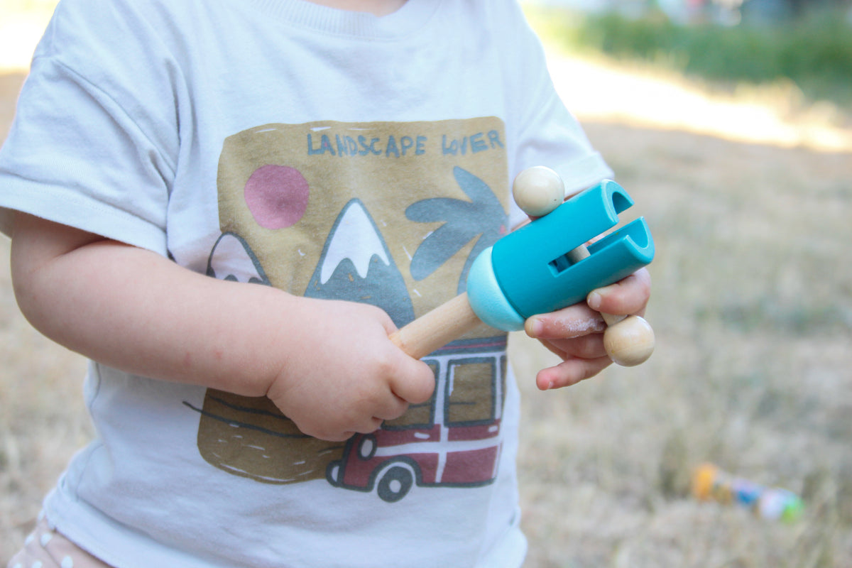 Hochet en bois bicolore – Jouet de préhension pour Bébé - Mervei