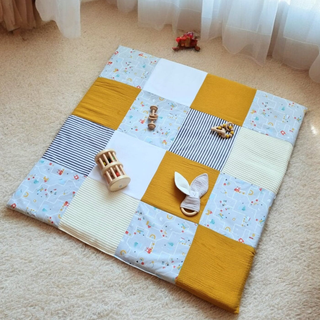 Tapis de Jeu Nomade pour Bébé - Douce escapade - Certifié OEKO-TEX® - Biquette Biquette